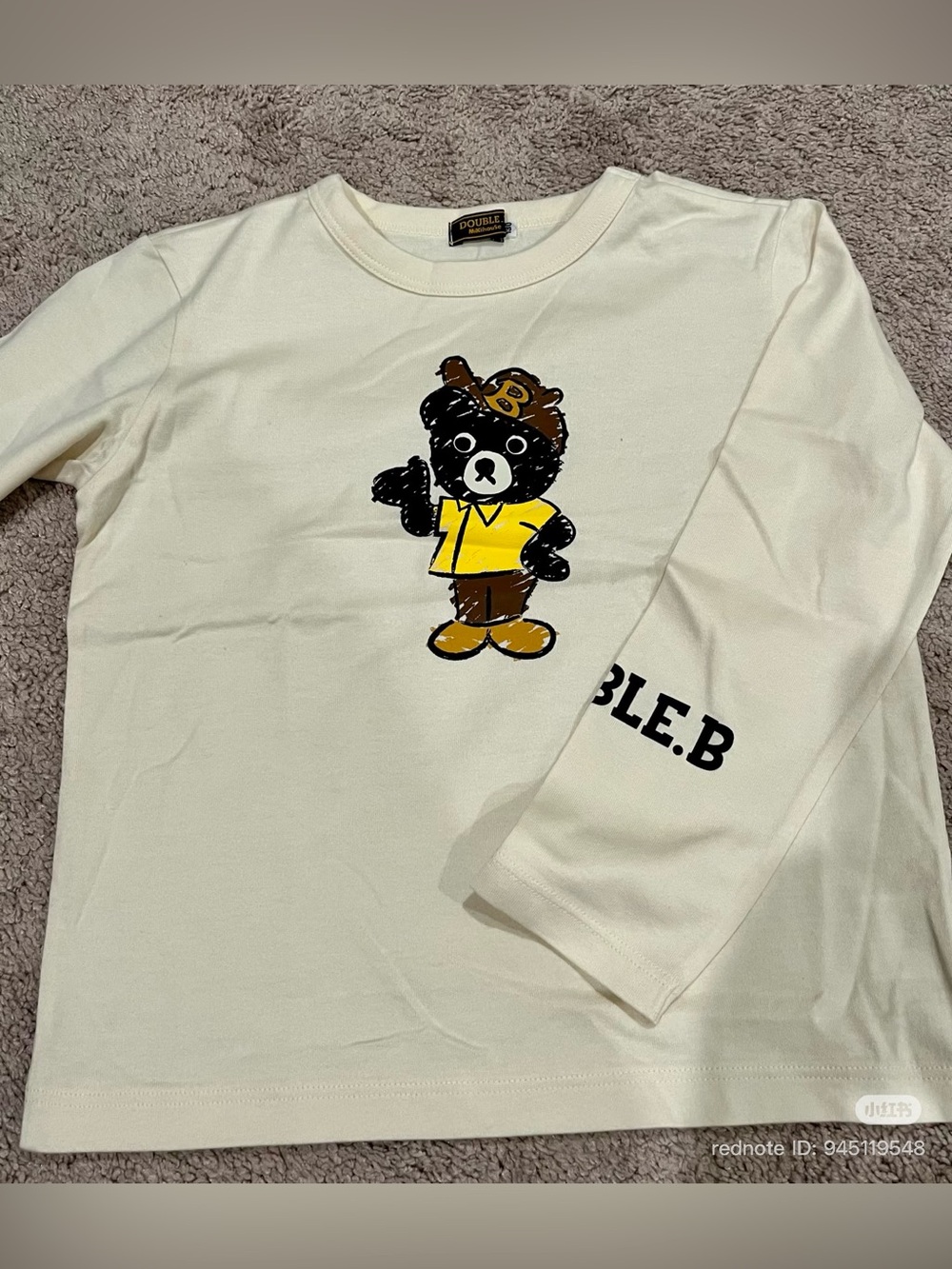 Miki House Double B Bear Long Sleeve Shirt Size 130